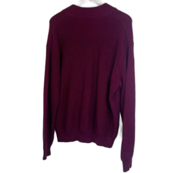 Lands End Full Zip Ribbed Knit Cardigan Sweater Retro Grandpa Core Size XL 46-48 - Picture 2 of 9